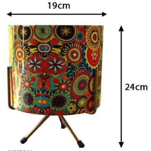 GREYFOX 19 inch  Metal Planter Pot or Home & Garden ( Red Printed)  Decor With just Wipe of a Clean Dry or Wet Cloth, It Gets Cleaned, Shiny and Even Neweration -  Free Size,  White Golden, Metal,  Red Printed,  Pack of1